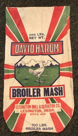 Lexington Mill & Elevator Co. - “David Harum - Broiler Mash” - Cloth Sack