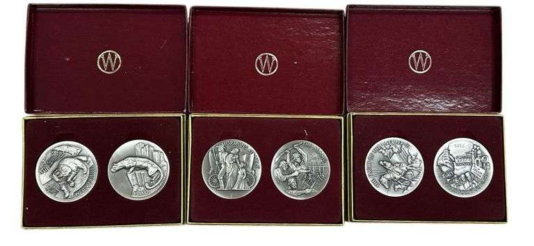 (6x) Wittnauer Precious Metals Sterling Silver Medallions