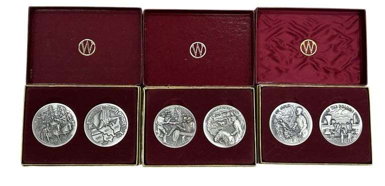 (6x) Wittnauer Precious Metals Sterling Silver Medallions