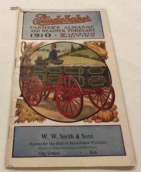 1910 Studebaker Farmer’s Almanac  - W. W. Smith & Sons - Clay Center, KS