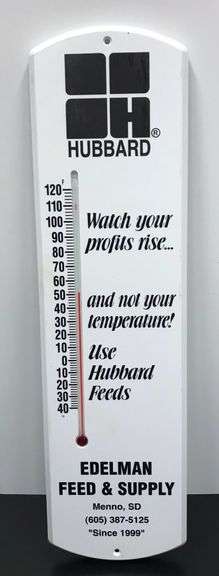 Menno, South Dakota “Edelman Feed & Supply” - Hubbard - Advertising Thermometer