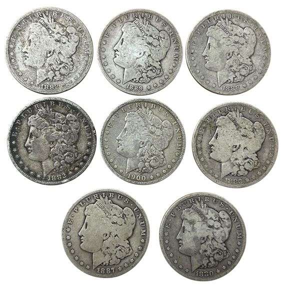 (8x) US Morgan Silver Dollars
