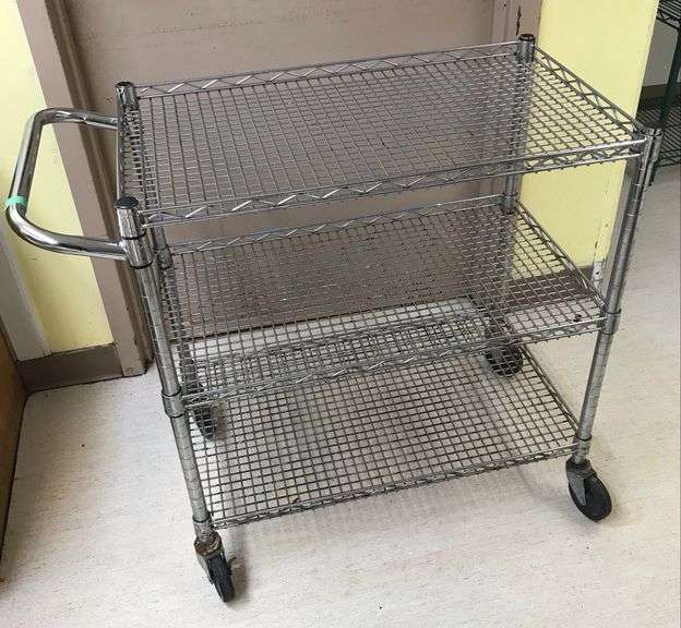 Seville Classic - Portable Steel Utility Cart with Wire Racking Shelves
