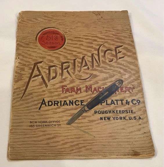 1905 - “Adriance Farm Machinery” 51st Season - Catalog