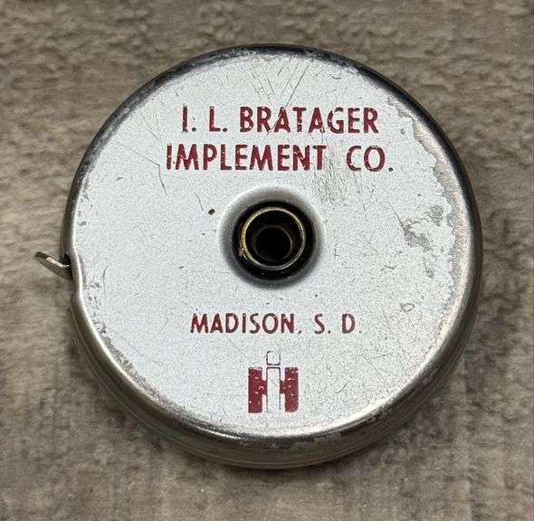 Madison, South Dakota “I. L. Bratager Implement Co.” - IH Tape Measure