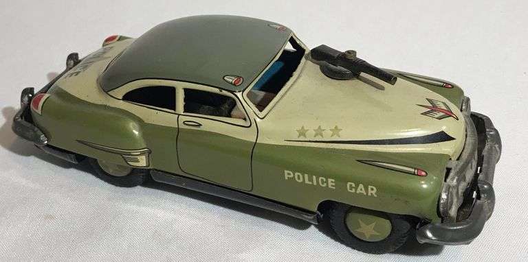 “Moving Gun” Tin Friction Toy Police Car