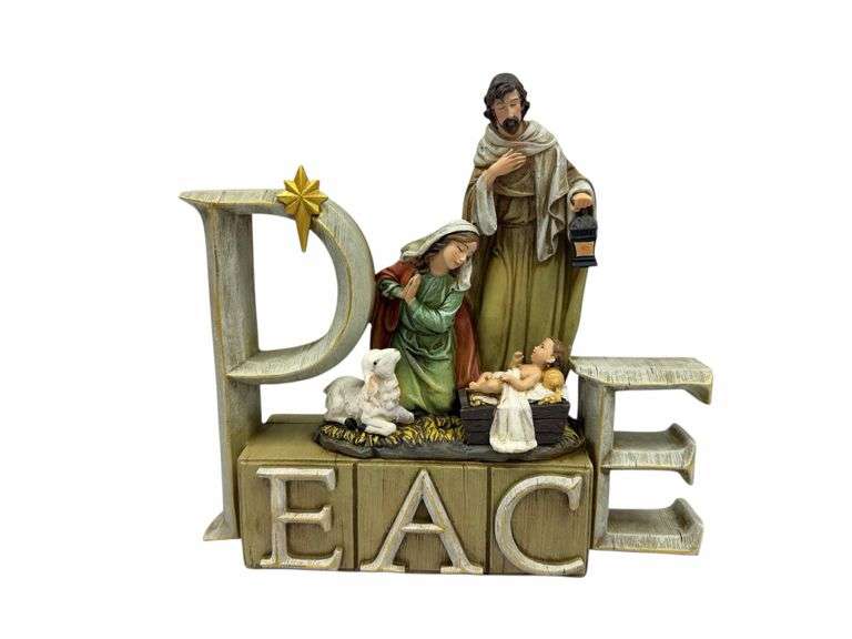 Beautiful PEACE Holy Family Nativity