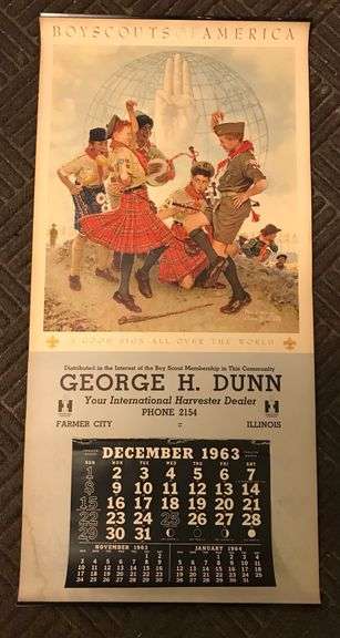 1963 - International Harvester Dealership Calendar “George H. Dunn - Farmer City, Illinois”