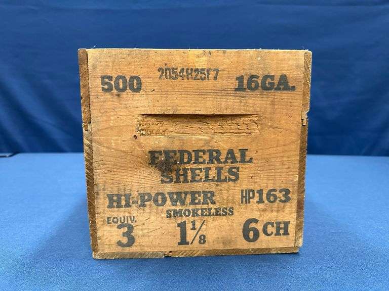 Federal Hi-Power 16ga Wooden Shell Box