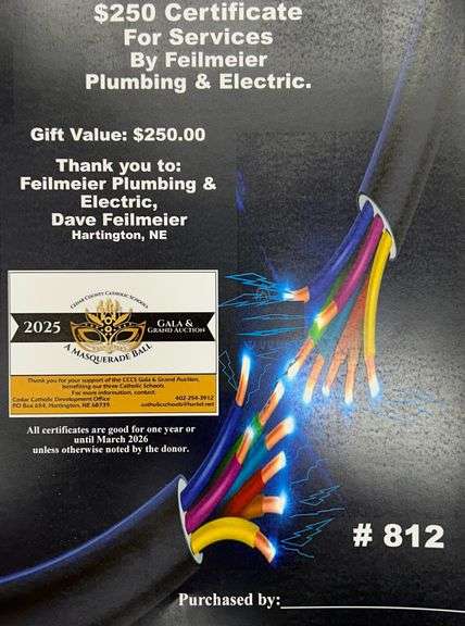 $250 Gift Certificate for Services at Feilmeier Plumbing & Electric