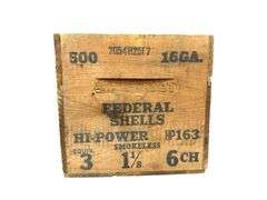 Federal Hi-Power 16ga Wooden Shell Box