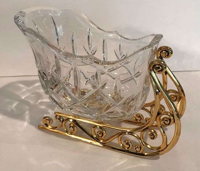 Lead Crystal Centerpiece Sleigh
