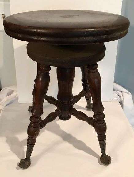 Wooden Claw Footed Organ / Piano Stool