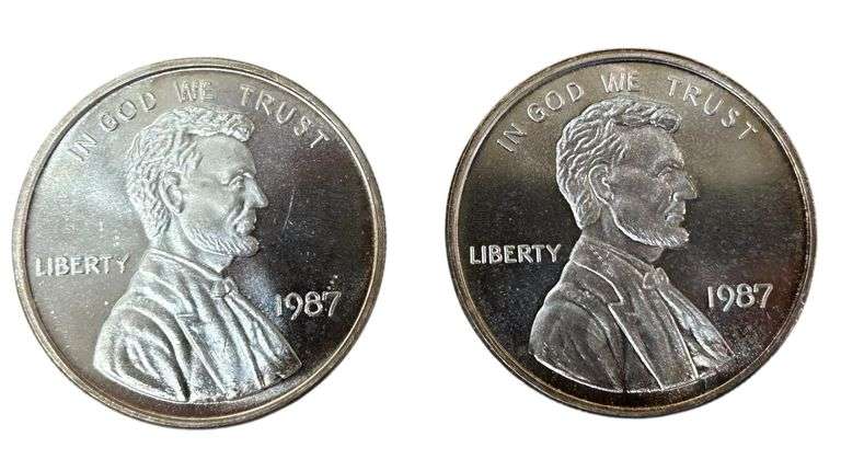 (2x) 1 Oz Silver Bullion Rounds - Wheat Cent Design