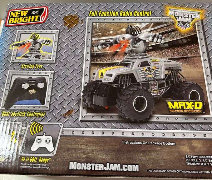 New Bright R/C Monster Jam MAX-D Carnage Creature Truck – Glowing Eyes – Sealed Box