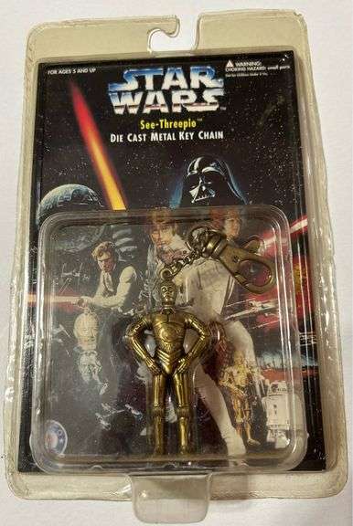 1996 Star Wars See-Threepio (C-3PO) Die-Cast Metal Key Chain by Placo – Sealed on Card