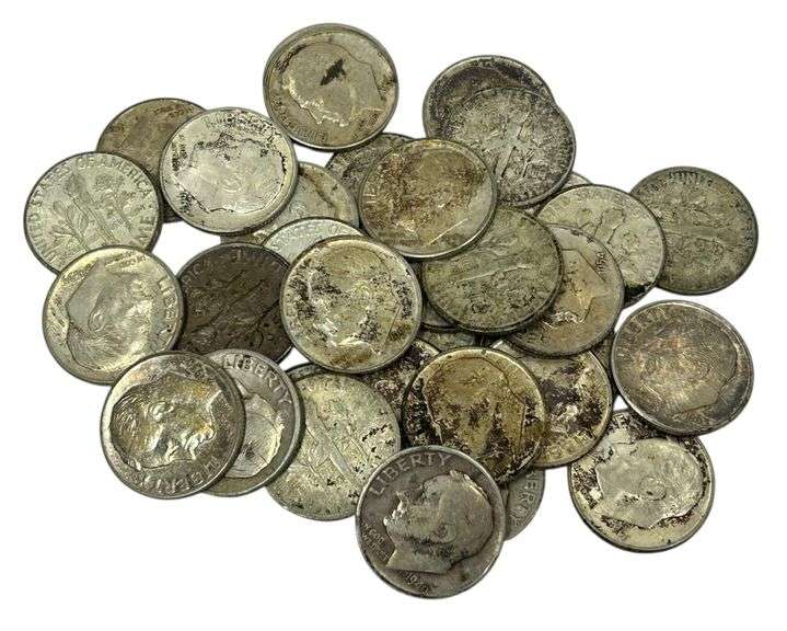 (34) Silver Roosevelt Dimes - Mixed Dates