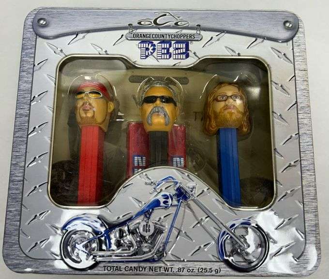 Orange County Choppers PEZ Dispenser Gift Tin Set – Paul Sr., Paul Jr., and Mikey – Limited Edition 