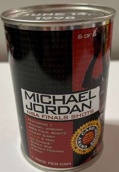 1998 Michael Jordan NBA Finals Shots Commemorative Card Can – Sealed – June 14, 1998