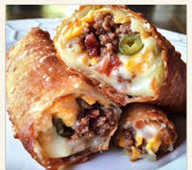 Homeade Banana Pepper Wraps: Hamburger, Banana Pepper and Cheese
