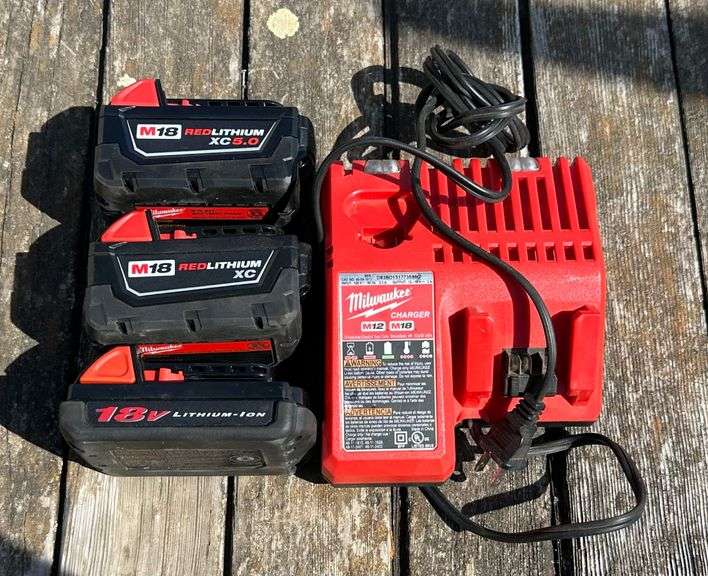 Milwaukee M18 Lithium Ion Batteries and Charger
