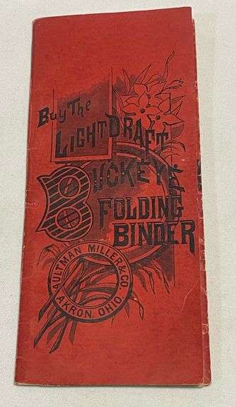 1887 - Buckeye Folding Binder - Aultman Miller & Co. - Pocket Ledger - North Bend, Nebraska