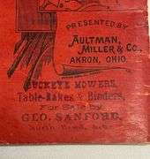 1887 - Buckeye Folding Binder - Aultman Miller & Co. - Pocket Ledger - North Bend, Nebraska