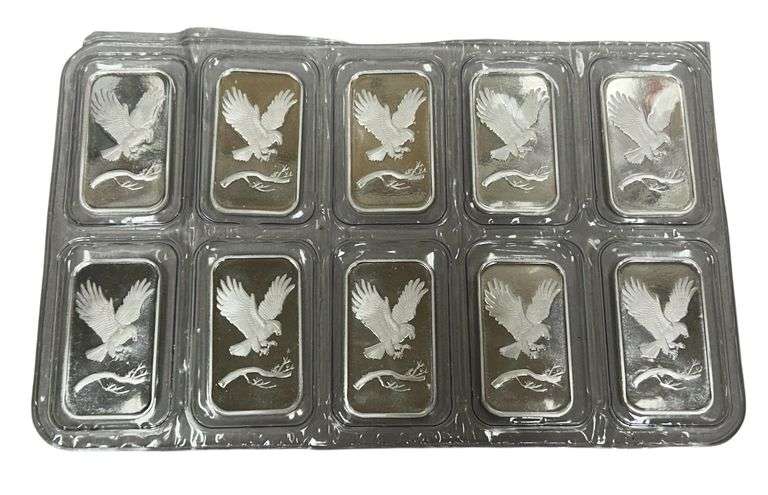 (10x) 1 Oz Silver Bars