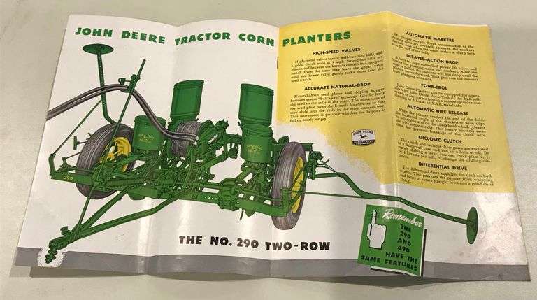 John Deere 2 & 4 Row Tractor Corn Planters - Pocket Brochures