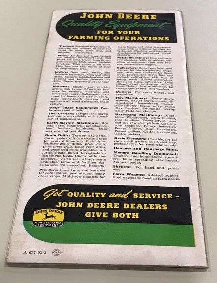 John Deere 2 & 4 Row Tractor Corn Planters - Pocket Brochures