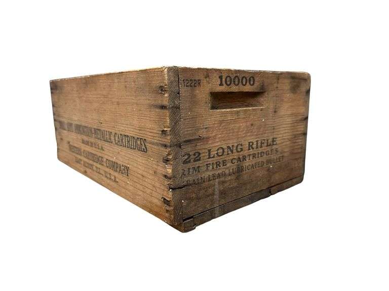 Western .22 Long Rifle Wooden Ammo Box