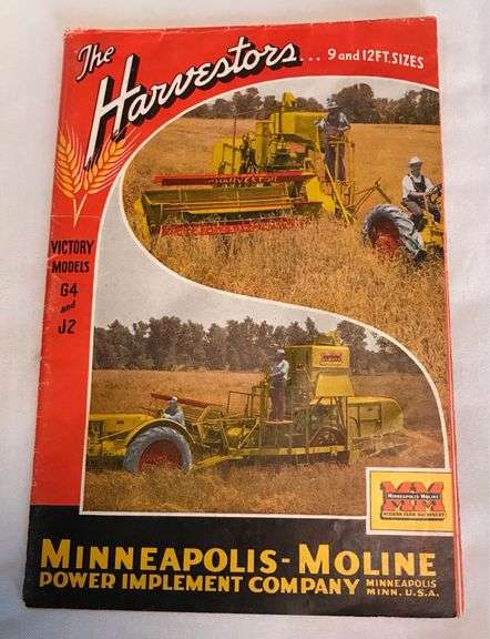 Minneapolis Moline Victory Model G4 & J2 - Harvesters Sales Brochure