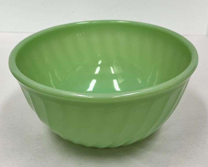 Fire-King Jadeite Swirl Mixing Bowl - 7 1/2”