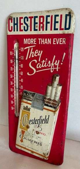 Vintage Chesterfield Cigarettes Metal Embossed Advertising Sign Australia