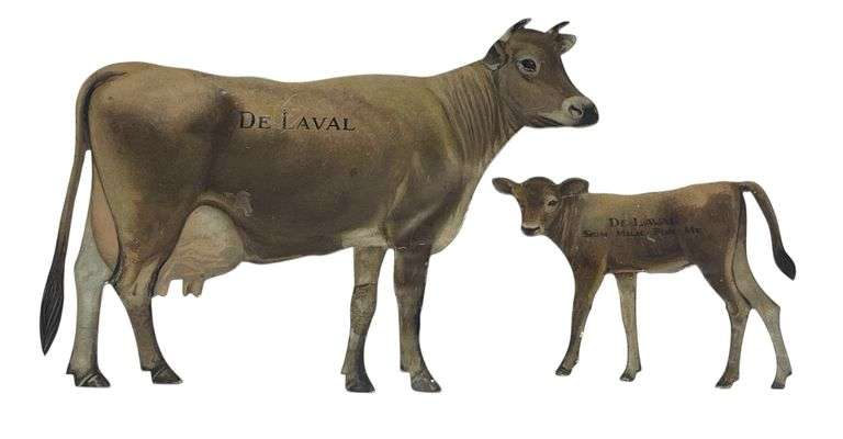 DeLaval Cream Separator & Milker - Advertising Cow/Calf Pair