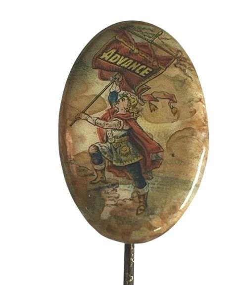 Early Advance Thresher Co. Celluloid Stick Pin