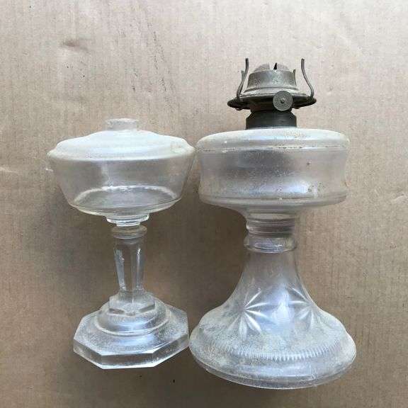 TWO OLD KEROSENE LAMPS