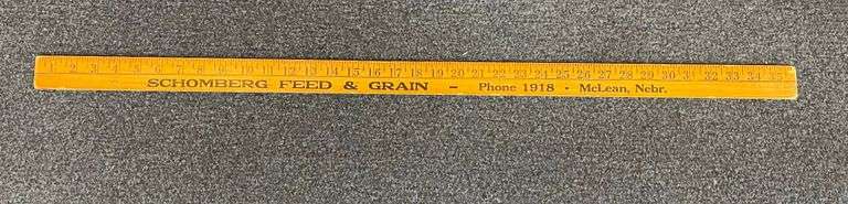 Schomberg Feed & Grain - McLean, Nebraska - Advertising Yard Stick