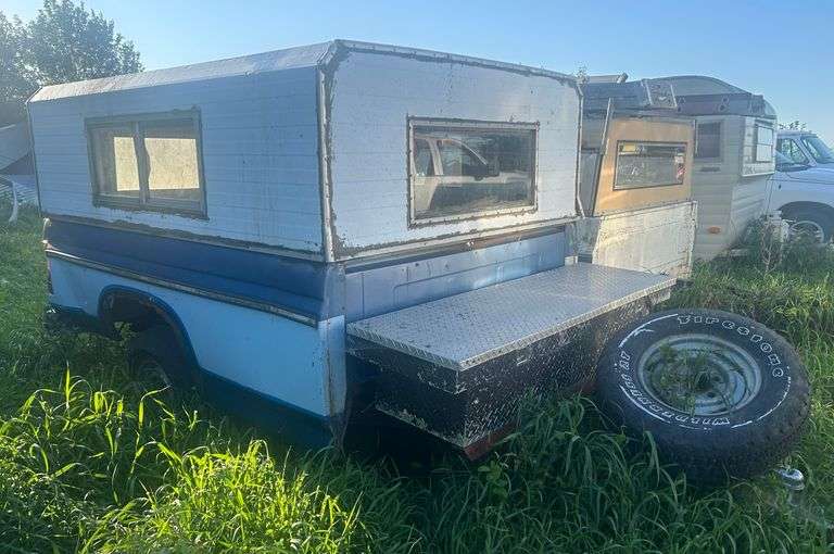 Blue & White Pickup Box Trailer