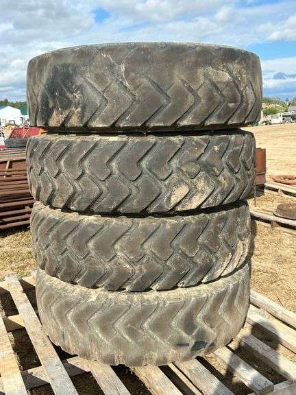 (4) 14.00 R-24 Tires & Rims - from 770 Road Grader - 4 x Money