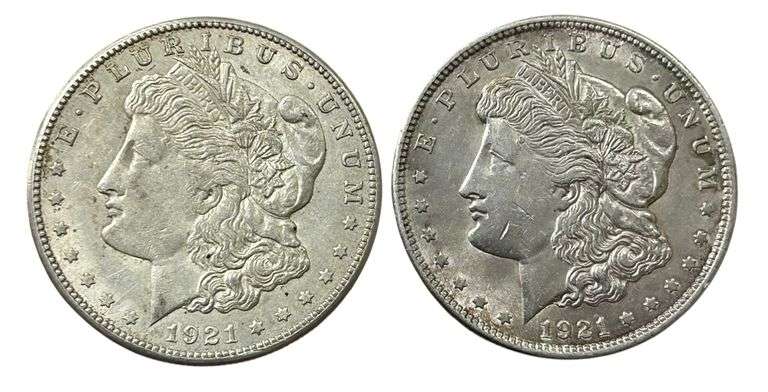 (2x) Morgan Silver Dollars - 1921-S & 1921