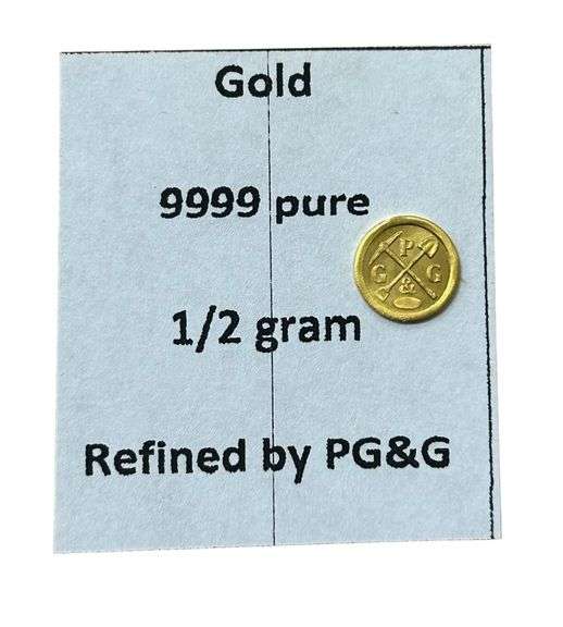 1/2 Gram of .9999 Gold - Refined by PG&G