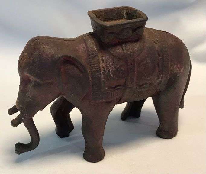 Early Cast Iron Elephant Coin Bank