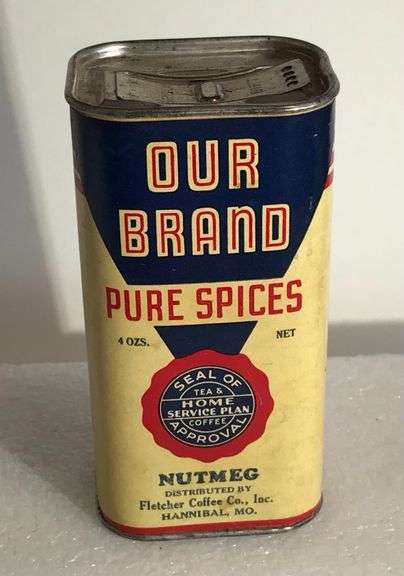Our Band Nutmeg Spice Container “Fletcher Coffee Co. - Hannibal, MO”