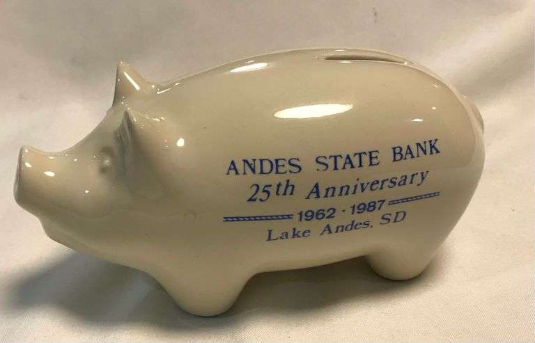 Lake Andes, South Dakota “Andes State Bank” - 25th Anniversary Piggy Bank