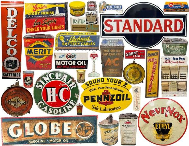February Gas & Oil Collectibles -  Auction Featuring Advertising, Oil Cans, Signs & Gas Pumps