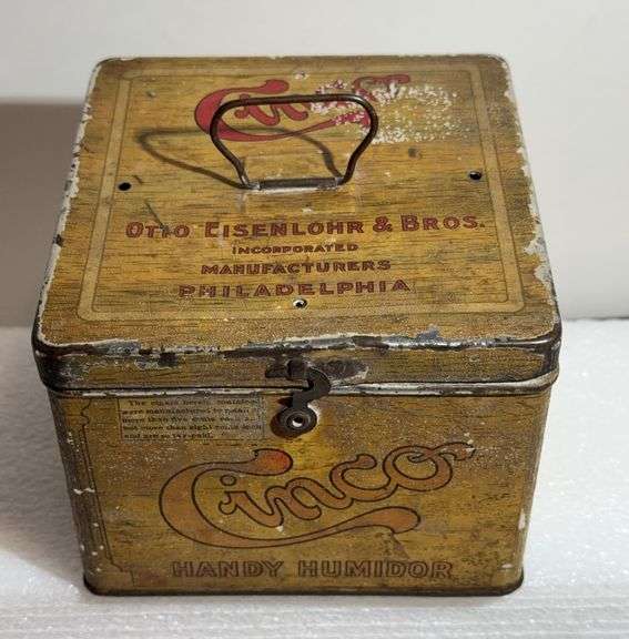 Early Metal Handy Humidor - "Otto Eisenlohr & Bros"