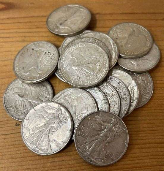(20x) 1944-D Walking Liberty Silver Half Dollars