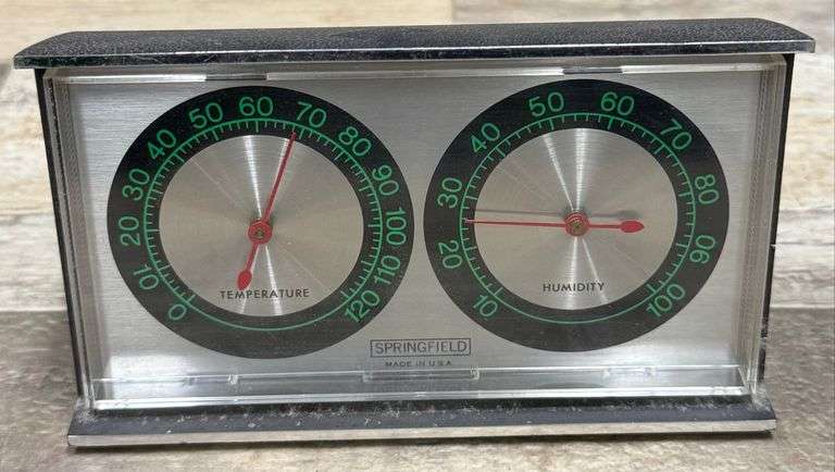 Springfield Weather Instruments USA Springfield Instrument Co. - Vintage Weather Station - Creamer Auction