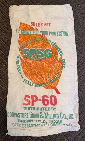 Goodpasture Grain & Milling Company - Brownfield, Texas - Cloth Seed Sack